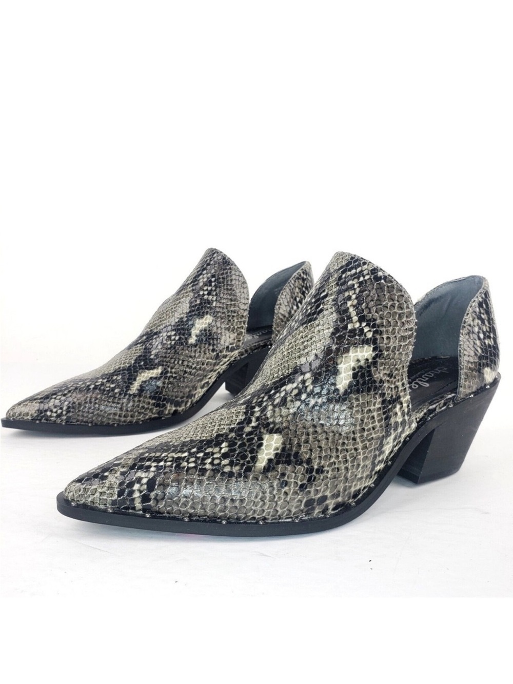 Charles David Snake Faux Leather Split Shaft Bootie 8